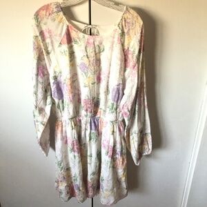 H&M Divided Multicolor Pastel Floral Backless Dress L- Brand New, Retai